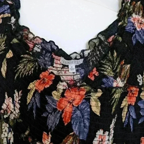 Patrons of peace dark floral summer maxi dress size medium - Picture 3 of 7